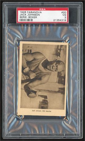 1926 Casanova Serie: Boxer #20 Jack Johnson PSA 3 VG