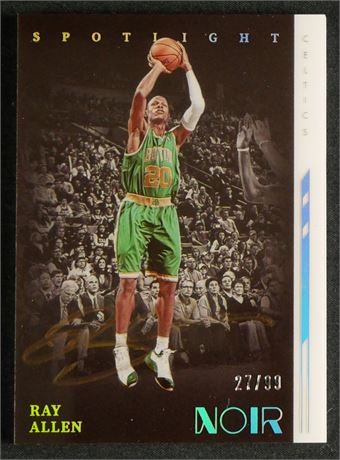 2021 Panini Noir Spotlight Signatures 27/99 Ray Allen Auto Gold
