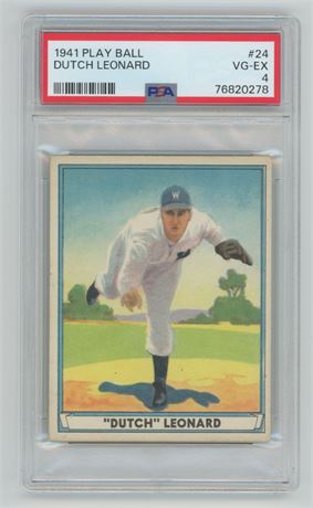 1941 Play Ball #24 Dutch Leonard PSA 4 VGEX