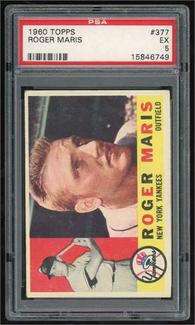 1960 Topps #377 Roger Maris PSA 5 EX