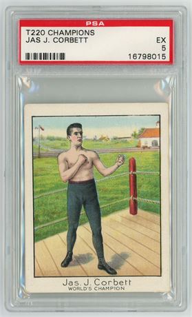 1910 T220 Champions Jas J Corbett PSA 5 EX