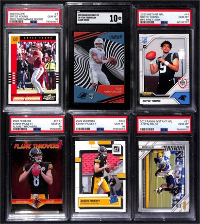 (12) 2020-23 Football RC Lot all Graded 10 w/ Herbert Lawrence Tua