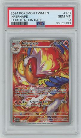 2024 Pokemon TWM EN #173 Infernape Illustration Rare PSA 10 GEM MINT