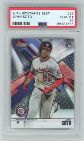 2018 Bowman's Best #29 Juan Soto RC PSA 10 GEM MINT