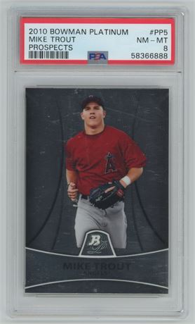 2010 Bowman Platinum Prospects #PP5 Mike Trout PSA 8 NMMT
