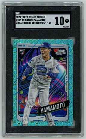 2024 Topps Cosmic Chrome #125 Yoshinobu Yamamoto RC 61/199 SGC 10 GEM MINT