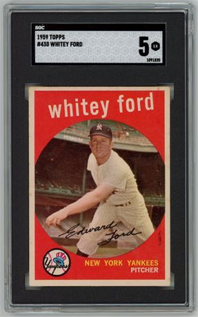 1959 Topps #430 Whitey Ford SGC 5 EX Nice Centering