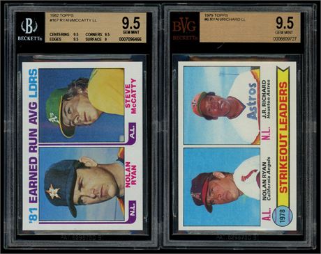 1979-1982 BVG/BGS Nolan Ryan Lot (2) Both BGS 9.5