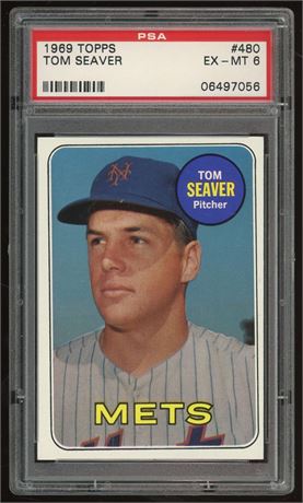 1969 Topps #480 Tom Seaver PSA 6 EXMT