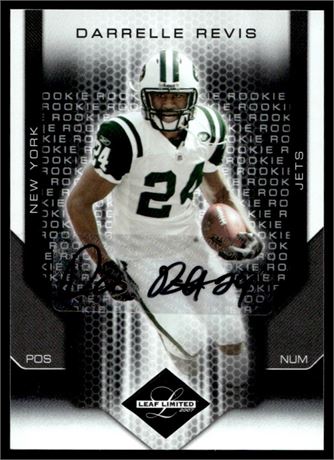 2007 Leaf Limited #255 Darrelle Revis RC Auto 295/299
