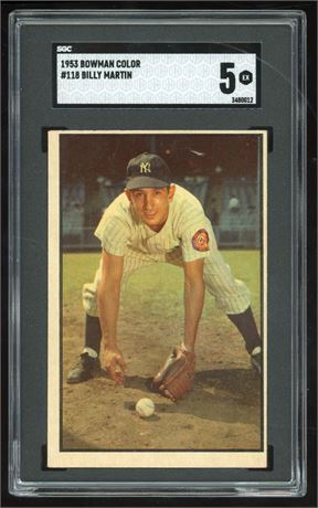 1953 Bowman Color #118 Billy Martin SGC 5 EX