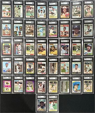 1960s-80s SGC Graded Star Lot (44) EXMT-MINT  w/ Winfield RC x2, Gibson, Munson