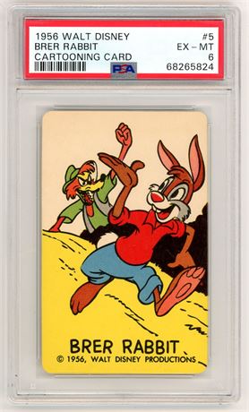 1956 Walt Disney #5 Brer Rabbit Cartooning Card PSA 6 EXMT Pop 3 Only 14 Higher