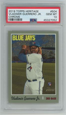 2019 Topps Heritage #504 Vladimir Guerrero Jr. Chrome 564/999 PSA 10 GEM MINT