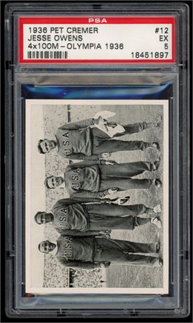 1936 Pet Cremer #12 Jesse Owens 4x100M-Olympia 1936 PSA 5