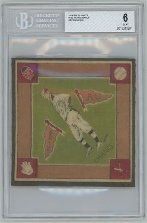 1914 B18 Blankets #13B Frank Chance Green Infield BVG 6 EXMT