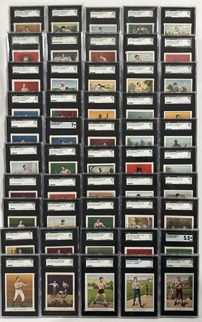 1910 T220 Champion Athlete & Prize Fighters Complete SCG Graded Set (1-50) EX+