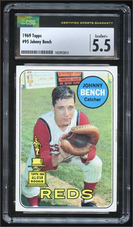 1969 Topps #95 Johnny Bench CSG 5.5 EX+