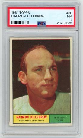 1961 Topps #80 Harmon Killebrew PSA 7 NM