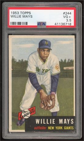 1953 Topps #244 Willie Mays Hi# SP PSA 3.5 VG+