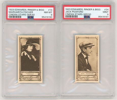 1923 Edwards Ringer & Bigg Cinema Stars Series PSA Graded Lot (2)