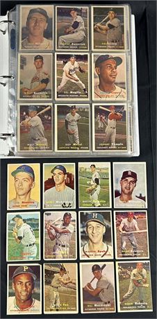 1957 Topps Baseball Partial Set (313/407) w/ HOFers Including Clemente VG Avg