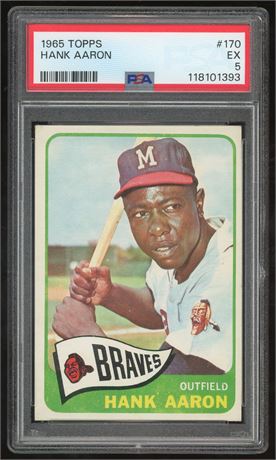 1965 Topps #170 Hank Aaron PSA 5 EX