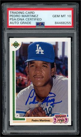 1991 Upper Deck Pedro Martinez RC PSA 10 Auto Grade