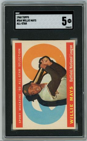 1960 Topps #564 Willie Mays All-Star Hi# SGC 5 EX