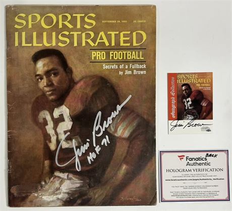 1960 Sports Illustrated Fanatics Authentic and 1999 Fleer Jim Brown Autos