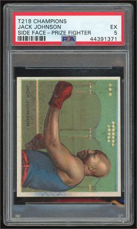 1910 T218 Champions Jack Johnson Side Face - Prize Fighter PSA 5 EX