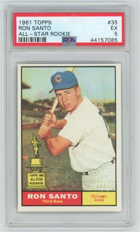 1961 Topps #35 Ron Santo RC PSA 5 EX