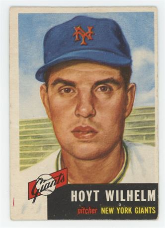 1953 Topps #151 Hoyt Wilhelm low grade (Crease)