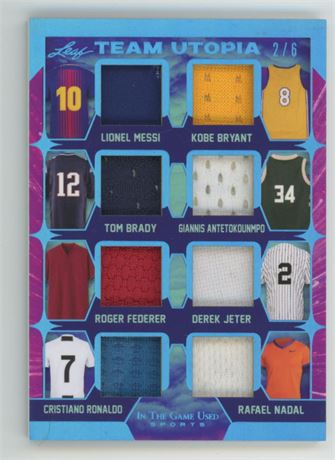 2022 Leaf In The Game Messi, Kobe, Brady, Jeter Game Used Jersey 2/6