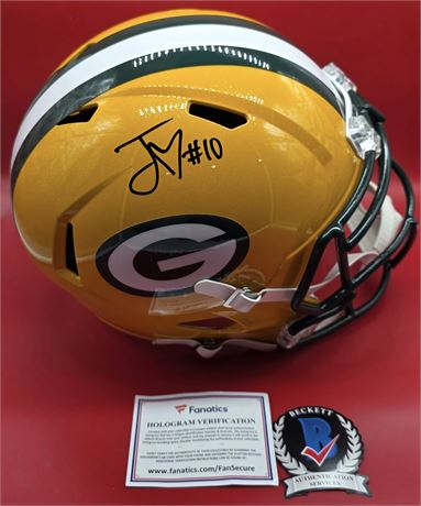 Jordan Love Signed Full Size Helmet BECKETT