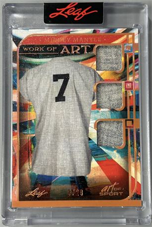 2023 Leaf Art Of Sport Work Of Art Mickey Mantle Game Used Jersey 3/20