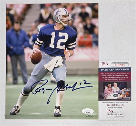 Roger Staubach Signed 8x10 Photo JSA