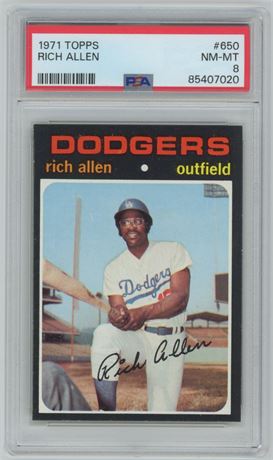 1971 Topps #650 Rich Allen Hi # SP PSA 8 NMMT (Pop 97, 4 higher)