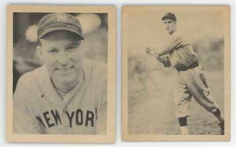 1939 Play Ball Baseball Lot (2) w/ Ruffing and Vaughan VG (READ)