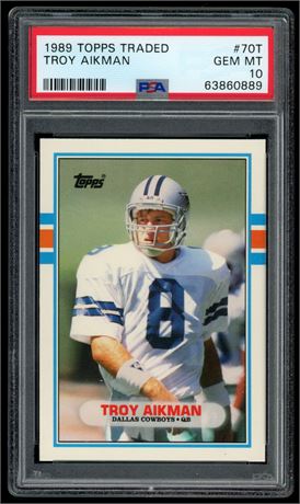 1989 Topps Traded Troy Aikman RC PSA 10 GEM MINT