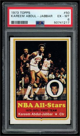 1973 Topps #50 Kareem Abdul-Jabbar All-Star PSA 6