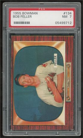 1955 Bowman #134 Bob Feller PSA 7 NM Nice Centering