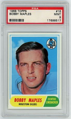1968 Topps #16 Bobby Maples PSA 9 MINT Only 4 Higher