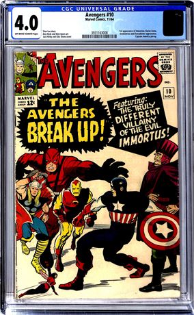 Avengers #10 (1964) CGC 4.0 1st Appearance of Immortus, Baron Zemo