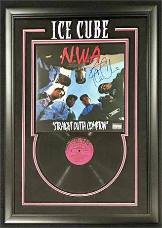Large 30x22 Framed Ice Cube Album Cover Auto PSA