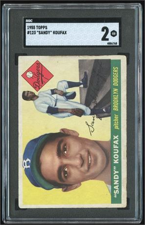 1955 Topps #123 Sandy Koufax RC SGC 2 GOOD