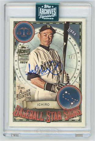 2019 Topps Archives Signature Series Ichiro Baseball Star Signs Libra 1/1 Auto
