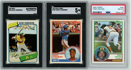 1980-1983 Topps HOF/Star Graded Lot W/ Henderson & Gwynn RC (3)