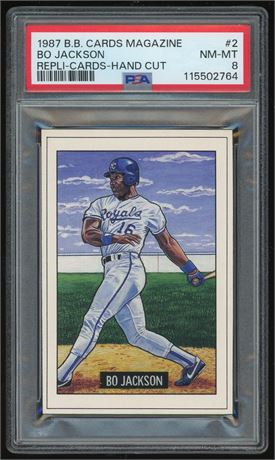 1987 Baseball Cards Magazine #2 Bo Jackson RC Replica Cards (HC) PSA 8 NMMT