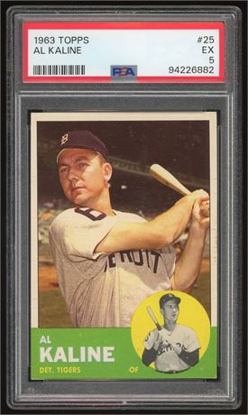 1963 Topps #25 Al Kaline PSA 5 EX